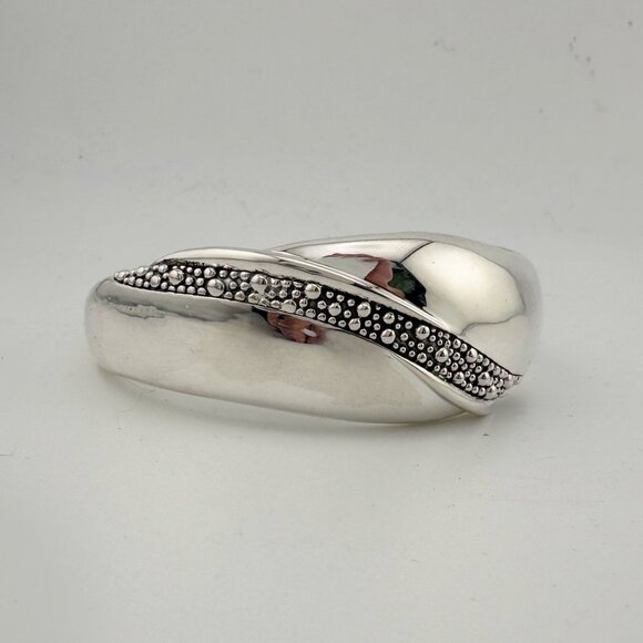 Michael Dawkins Sterling Silver Cuff Bracelet with Beautiful Textured Brand - Picture 9 of 16